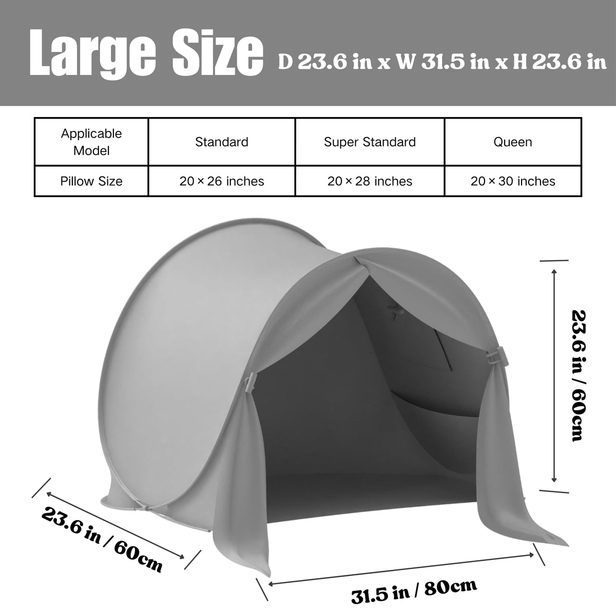 Compact Blackout Bed Tent for Deep Sleep - Light-Blocking Luxury Sleep Den Tent - Blackout Canopy to Improve Sleep Anytime, Anywhere - Perfect for Nightshift, Dorms, Travel, Naps and Relaxation