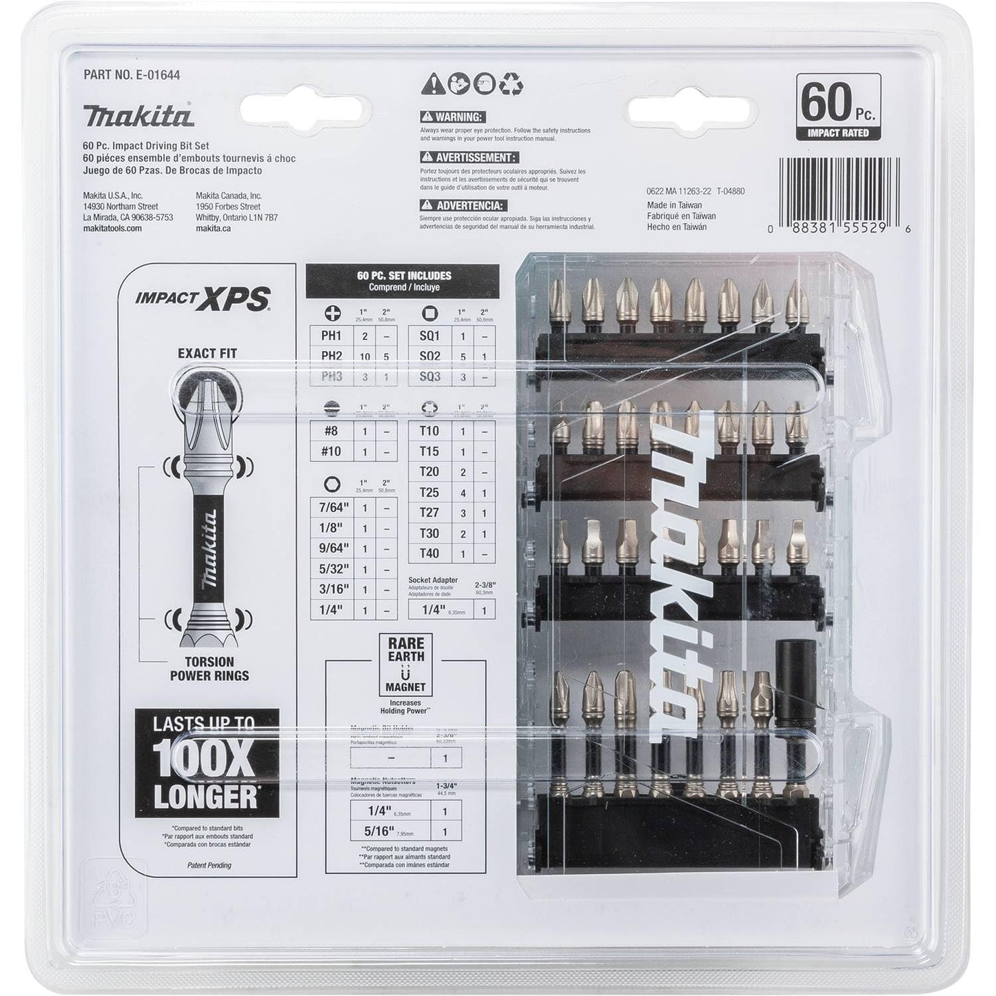Makita E-01644 Impact XPS 60-Piece Impact Bit Set