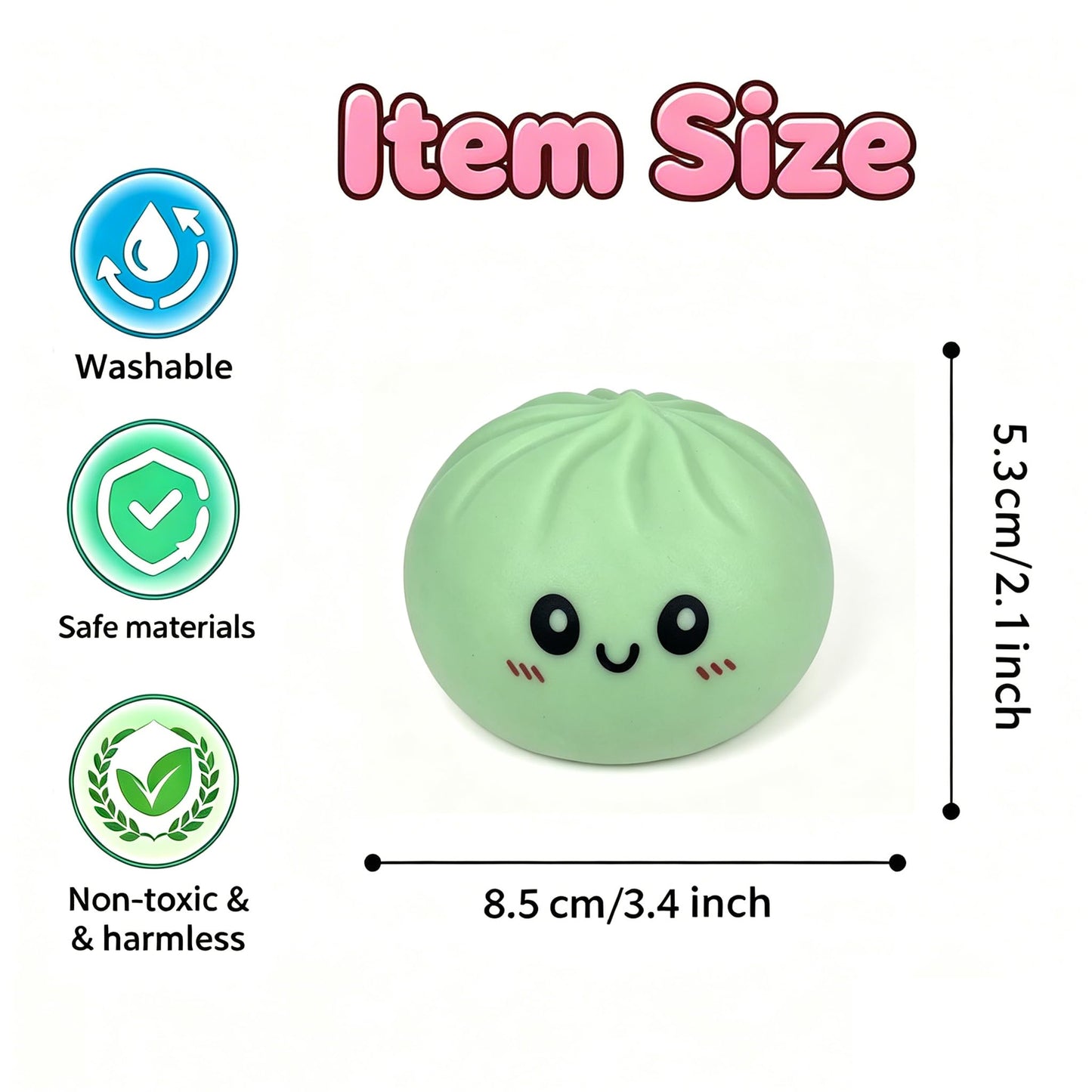 Tansix Pink and Green Dumpling Squishies New Mystery Glitter Squishies Dumpling with Box Stress Relief Balls Sensory Toys Desk Squeeze Toys Gift