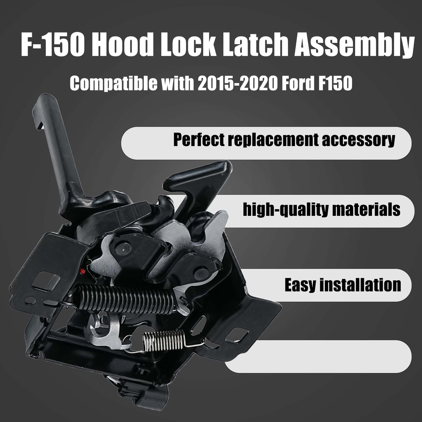 LEVANLIGHT Front Bonnet Lock Hood Latch Compatible with Ford F-150 2015 2016 2017 2018 2019 2020, Replaces# FL3Z-16700-B FL3Z16700B