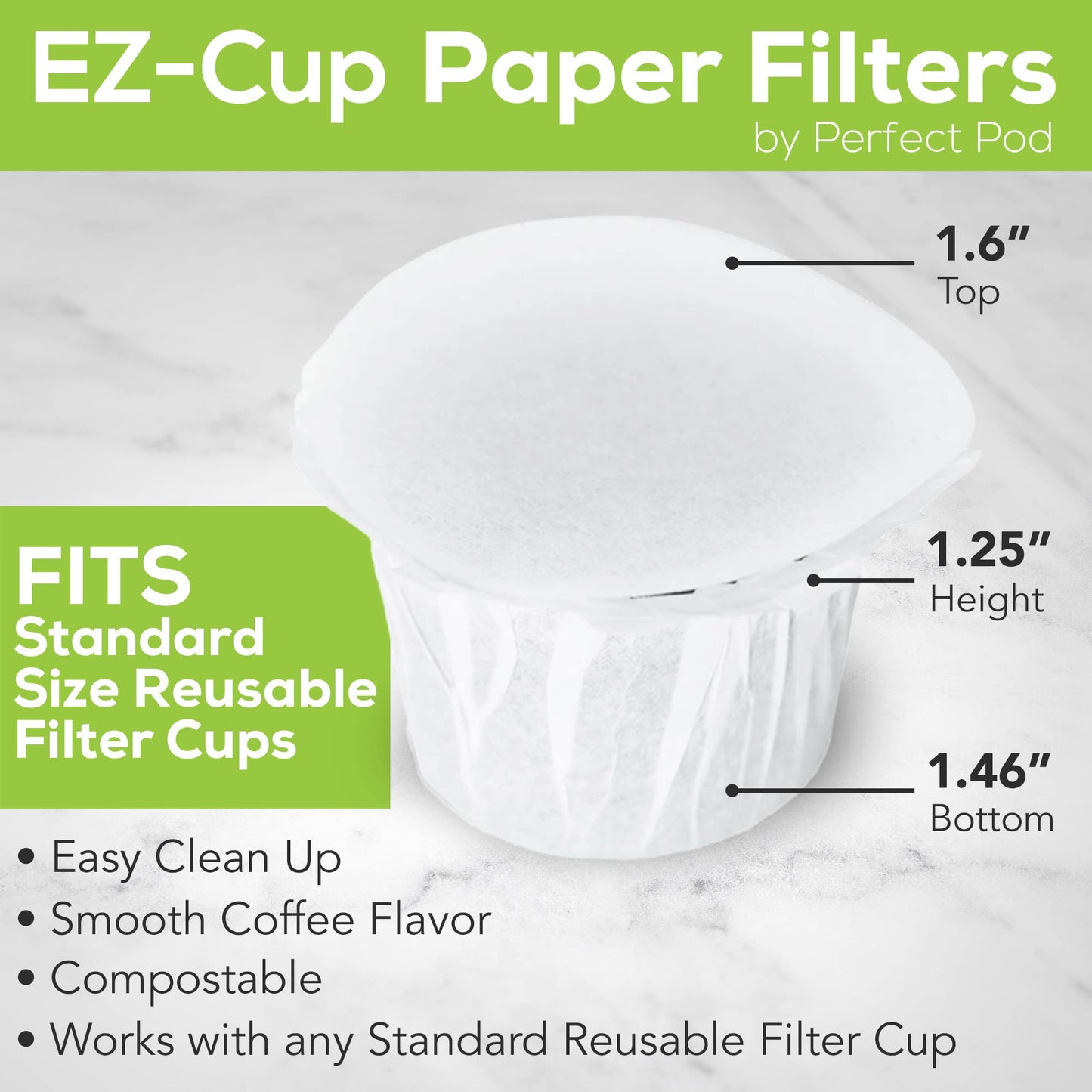 Ez Cup Filter By Perfect Pod 8 Pack (400 Filters)