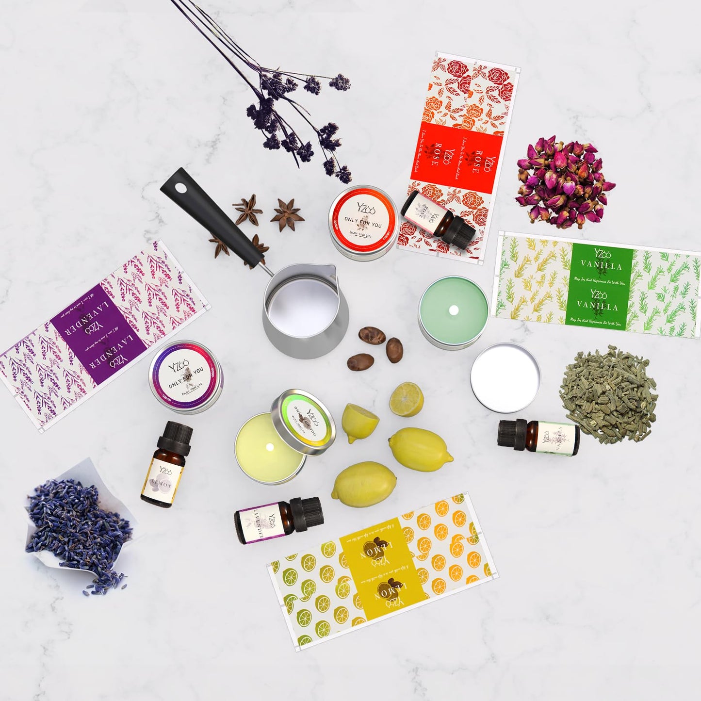 Complete Candle Making Kits for Adults Beginners,DIY Candle Making Supplies Include Soy Wax,Wax Melter,Scents,Dyes,Wicks,Wicks Sticker,Candle Tins & More-Full Candle Making Set - Arts & Crafts Kits