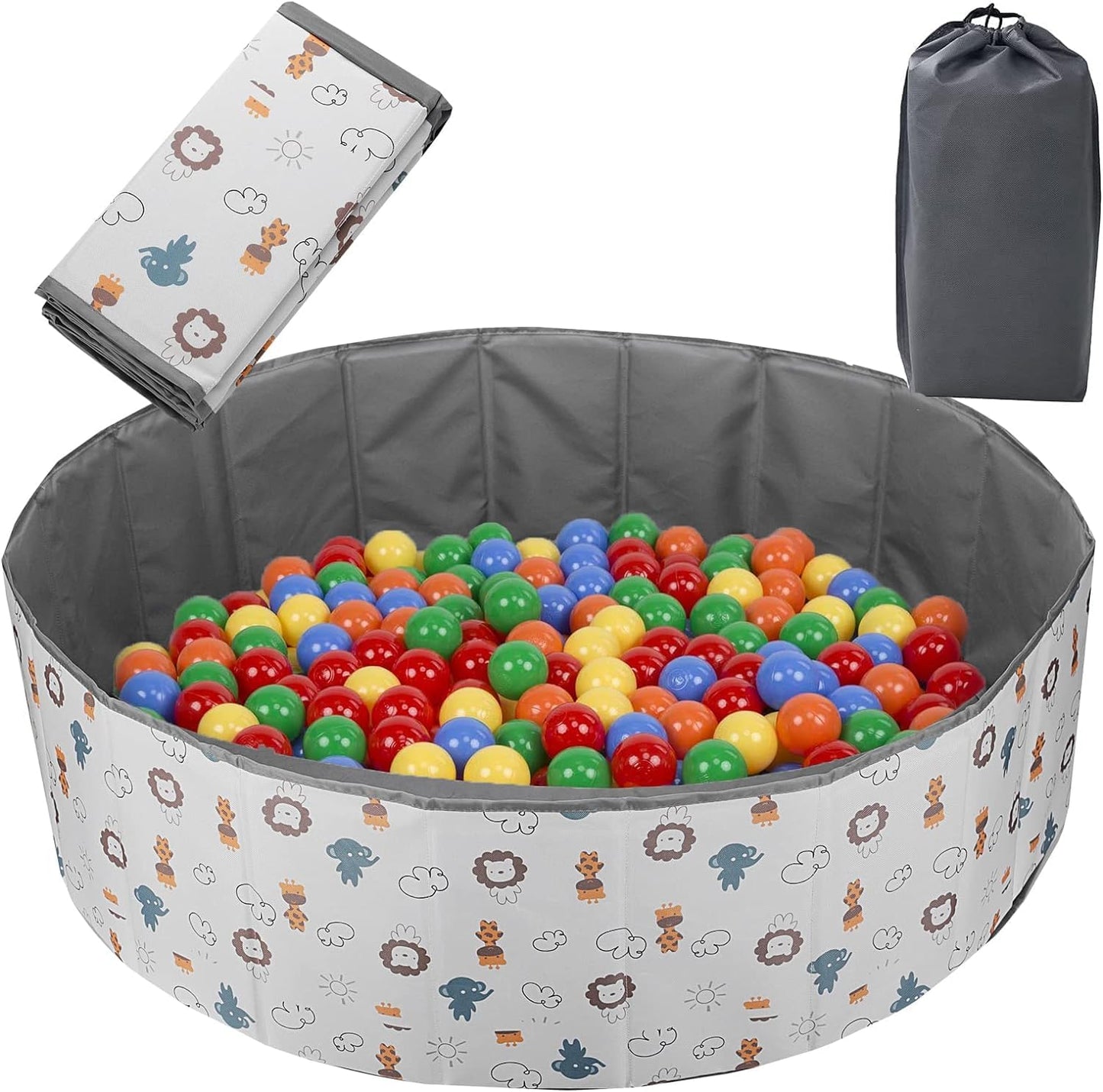 Large Ball Pit for Kids Baby 40/47in Baby Ball Pit Holds Over 800 Balls Indoor Outdoor Use Toddlers Play Pool for Dog No Need Inflate Balls Not Include (44"(120cm))