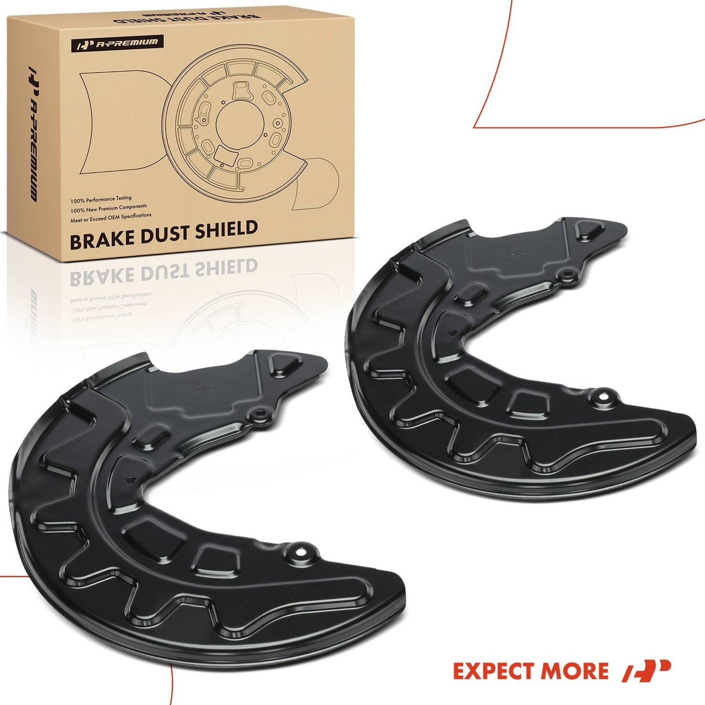 A-Premium 2-PC Set Front Side Brake Dust Shield Compatible with Select Volkswagen and Audi Models - Jetta 2018-2021, Passat, Golf, A3/A3 Quattro/A3 Sportback e-tron, Q3, TT Quattro, Arteon, e-Golf, S3