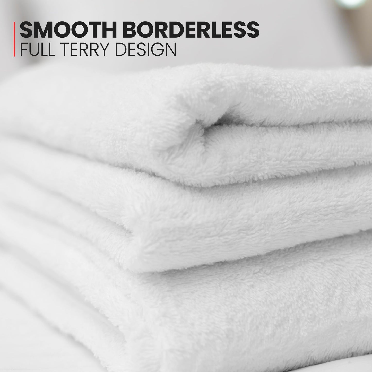 Canadian Linen Basic White Hand Towels, 15”x25”, 12 Pack Lightweight Quick Dry Terry Cotton Cleaning Dish Cloth Hair Salon Nursing Home Bathroom Spa Kitchen Office Car Wash Sports Pool Gym Restaurant