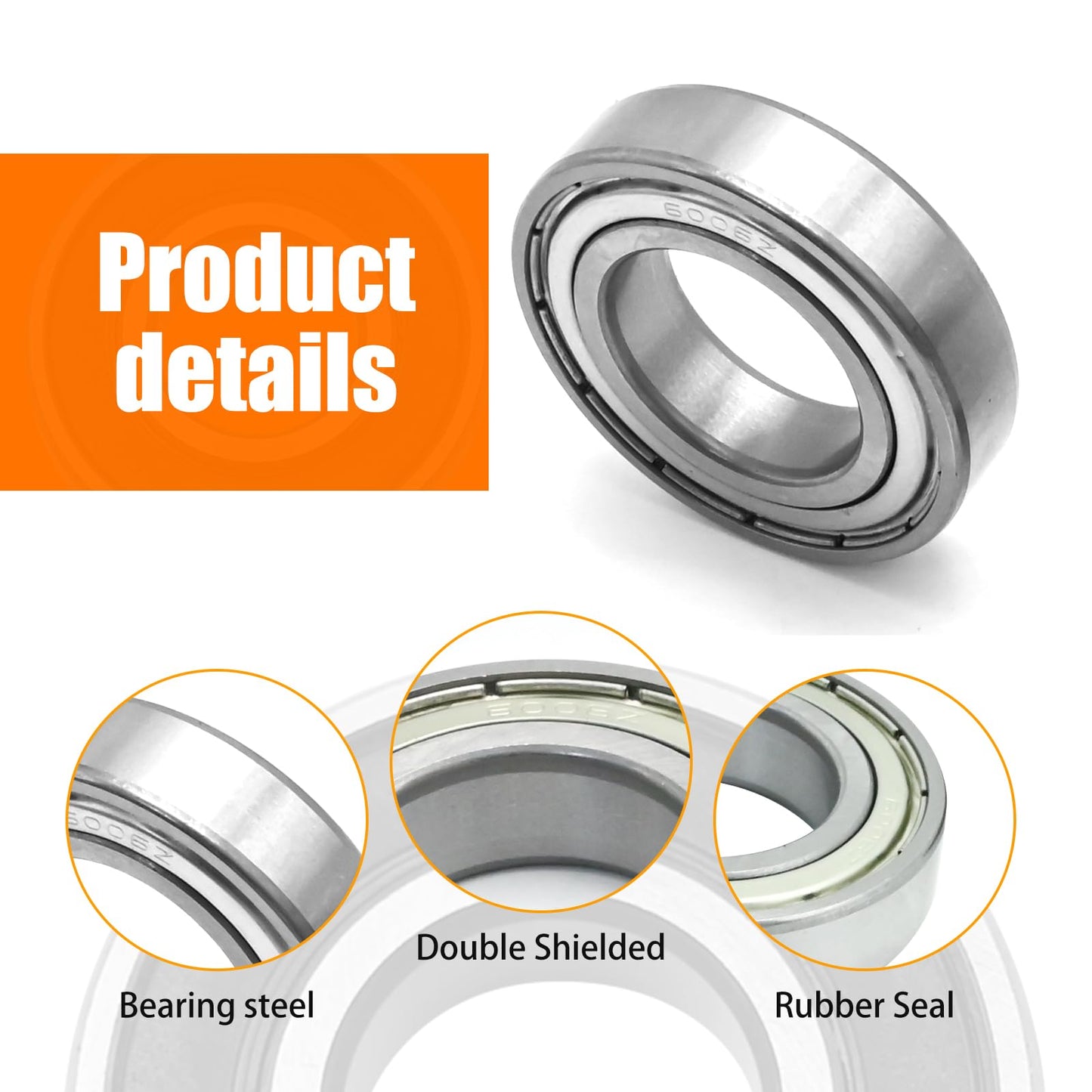 DUZFOREI Front Wheel Bearing and Seal Kit 4 Pcs with Seal Replacement for Yamaha Grizzly 350 450 Kodiak 400 450 Big Bear 2WD 4WD Bruin 350 Replace #93306-006Y2-00