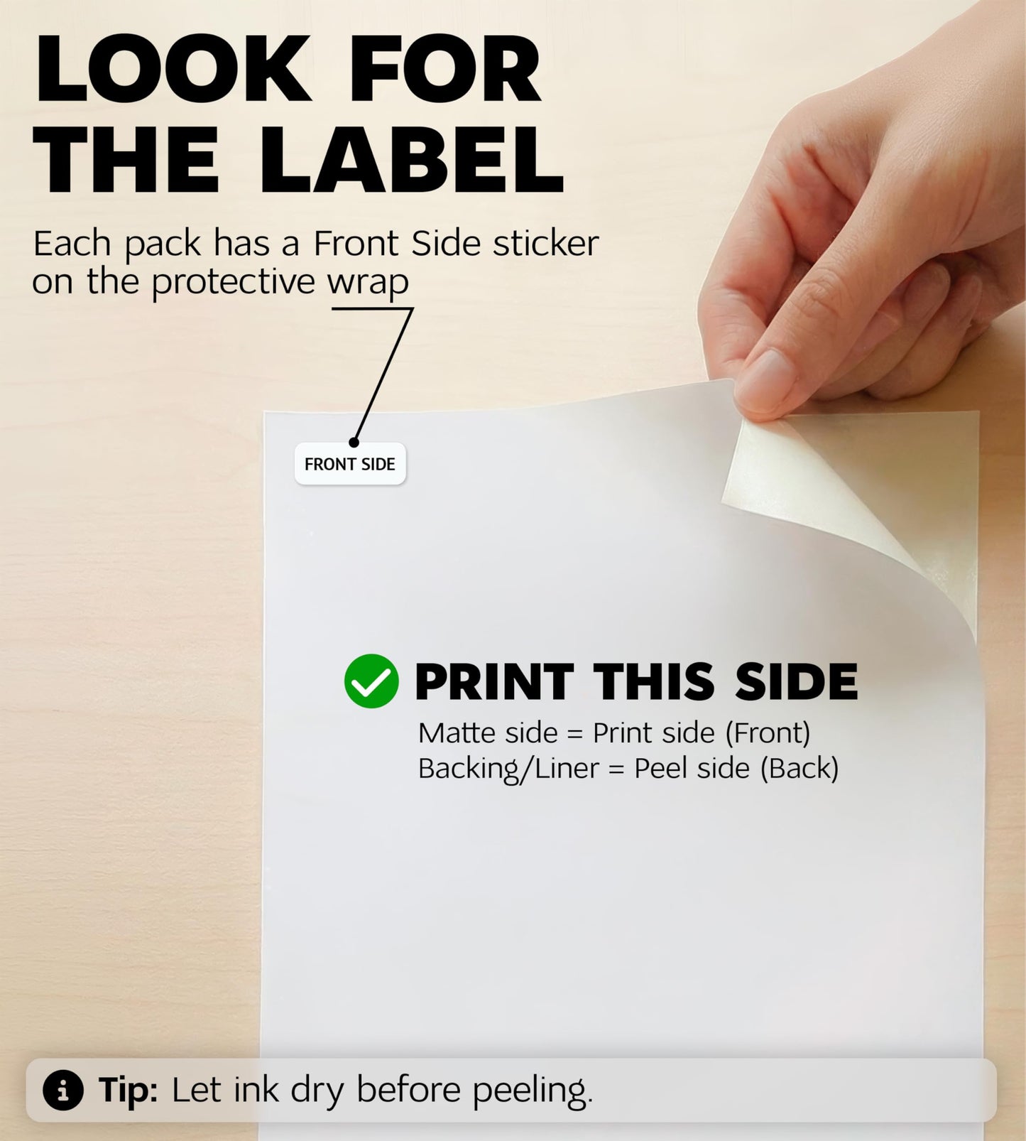 Premium Printable Vinyl Sticker Paper for Inkjet Printer and Laser - 50 White Matte Sticker Paper Waterproof - Durability Adhesive Paper 8.5 x 11, Fast Dry, Holds Ink Well, Great for Cutting Machines