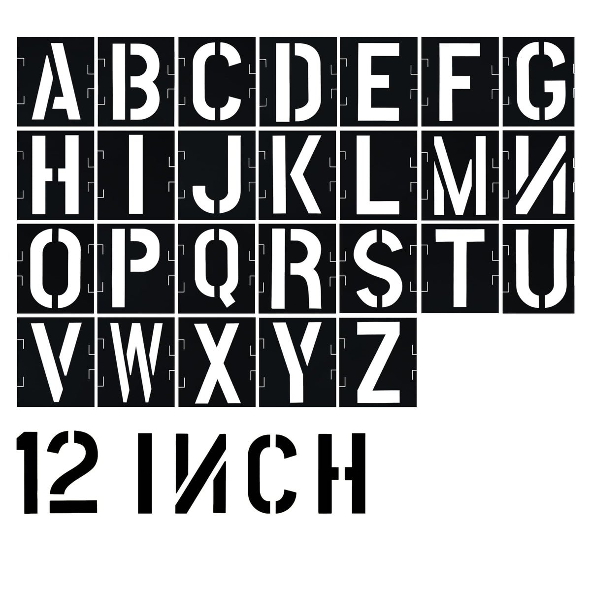 12 Inch Stencils ReusableTemplates Interlocking Stencil Kit Plastic Large Size Number Stencils for Wood Wall Paper Fabric Glass Signage DIY Art Projects