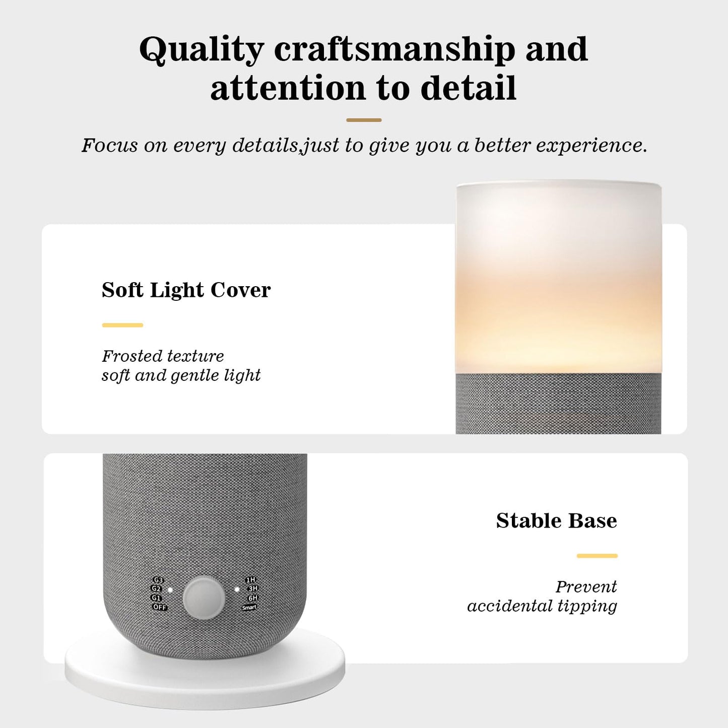 Scentiplus Aroma Diffuser, 120 ml, Tower, Grey, 1000 sq ft, Ambient Light, Button Control, Long Lasting Scent