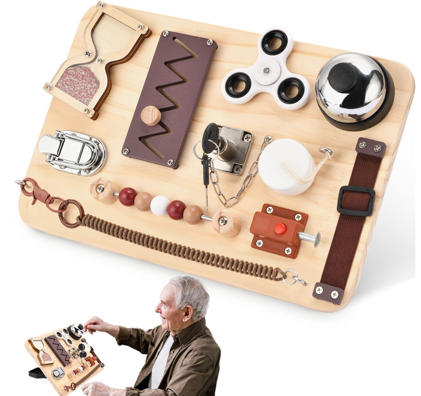 Dementia Activities for Seniors-Alzheimers Products for Elderly-Memory Games Autism Adult-Dementia Gadgets-Fidget Board- ADHD Toys-Anxiety Relief Items-Seniors Gift