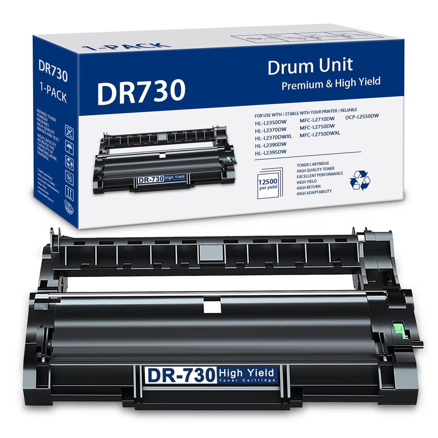 DR-730 DR730 Drum Unit Replacement for Brother DR730 Drum Unit MFC-L2750DW HL-L2390DW HL-L2350DW MFC-L2710DW HL-L2370DW HL-L2395DW Printer Black 1-Pack (Toner not Included)