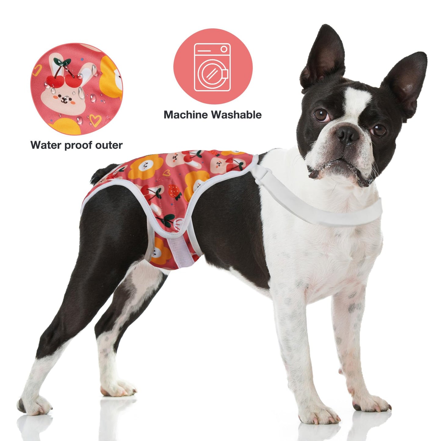 MICOOYO Dog Diaper Onesie Sanitary Pantie with Adjustable Suspender Washable Dog Period Panties Doggie Diapers Pet Underwear Female Dog Diapers for Heat (Animals, X-Large)