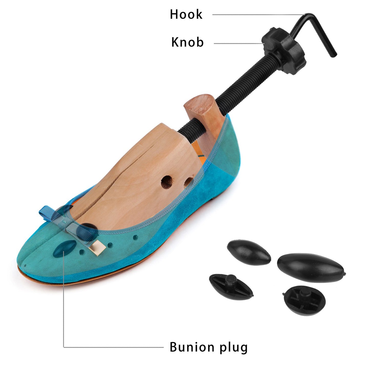 KevenAnna Pair of Premium Professional 2-way Wooden Shoe Trees, Wooden Shoe Stretcher for Men or Women (Large)