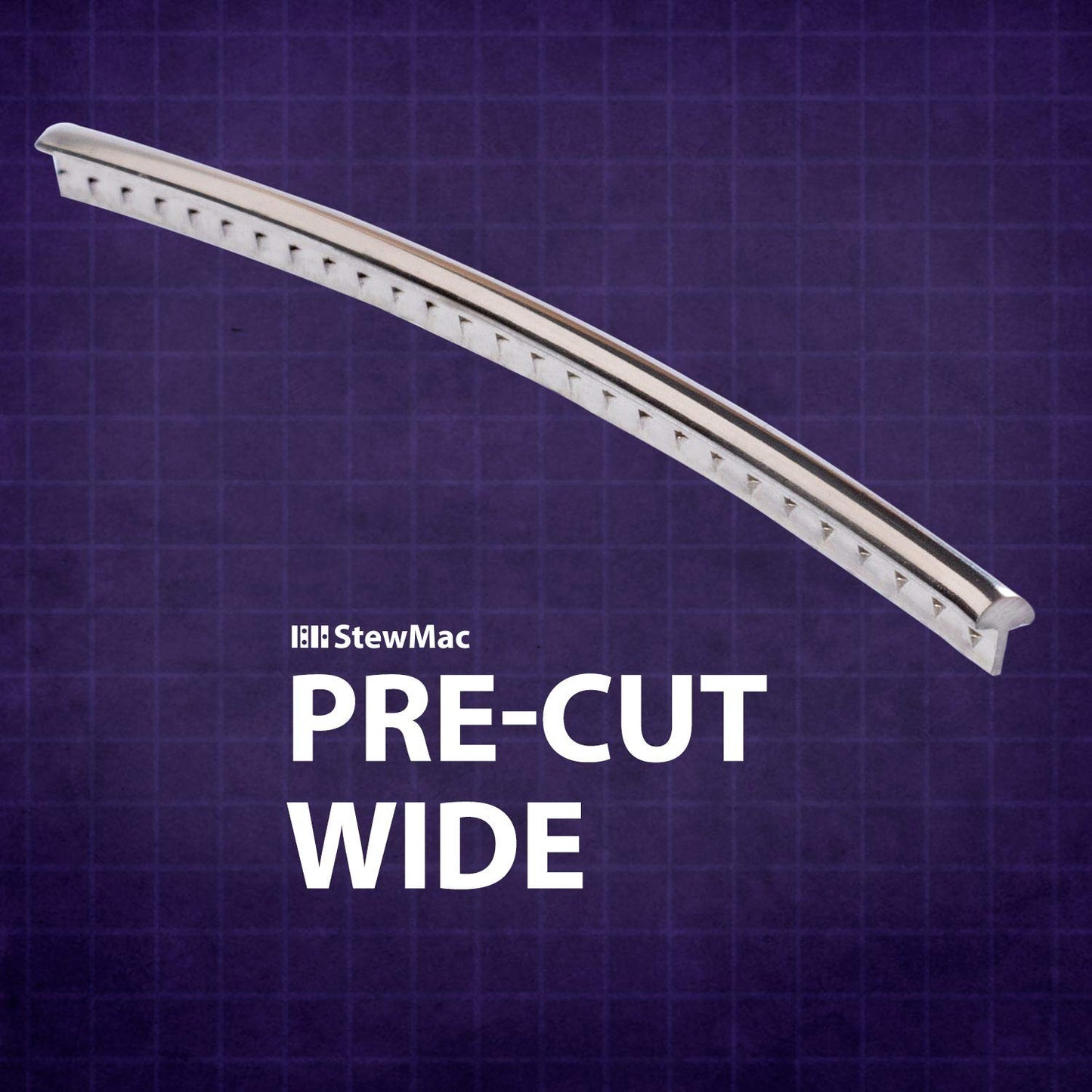 StewMac Pre-Cut and Pre-Radiused Fretwire Set, Wide/Highest, 12" Radius, 24-Pieces - Width .110" (2.79mm) Crown .053" (1.35mm) Tang .074" (1.88mm)