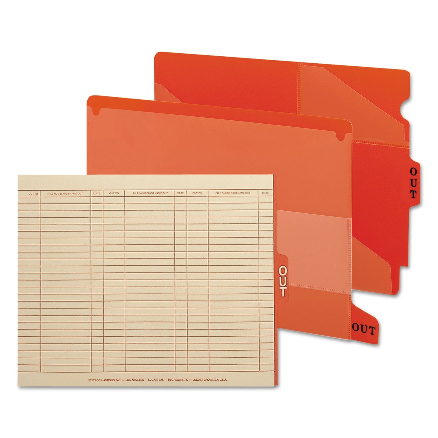Smead End Tab Vinyl Out Guide, Letter, Red, 25 Per Box (61950)