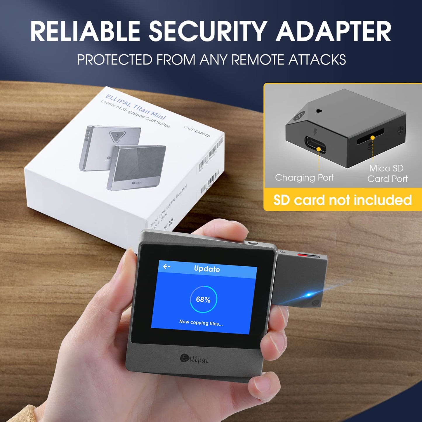 ELLIPAL Hardware Wallet, Air-gapped & Internet Isolated Security Crypto Wallet, Titan Mini, 10000 Coins & Tokens, Anti-Disassemble & Tamper Cold Storage for BTC/XRP/ETH/XLM/USDT/LTC