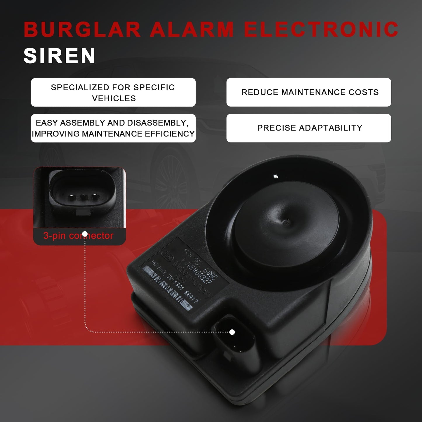Yiklwwy 1K0951605A 1K8951605A Anti Theft Alarm Siren Horn Compatible with VW EOS CC Passat Golf Tiguan Jetta Audi A1 A3 A4 A5 A6 TT Q5 Q7
