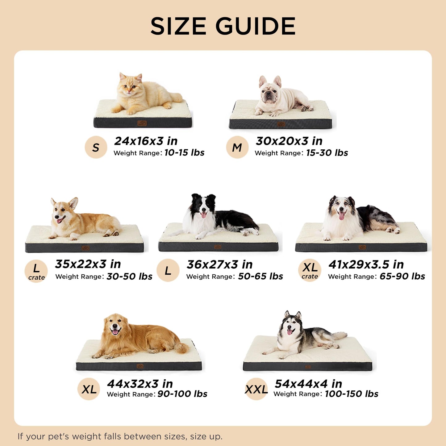 Bedsure Dog Bed for Large Dogs - Big Orthopedic Dog Bed with Removable Washable Cover, Egg Crate Foam Pet Bed Mat, Suitable for Dogs Up to 65 lbs, Dark Grey