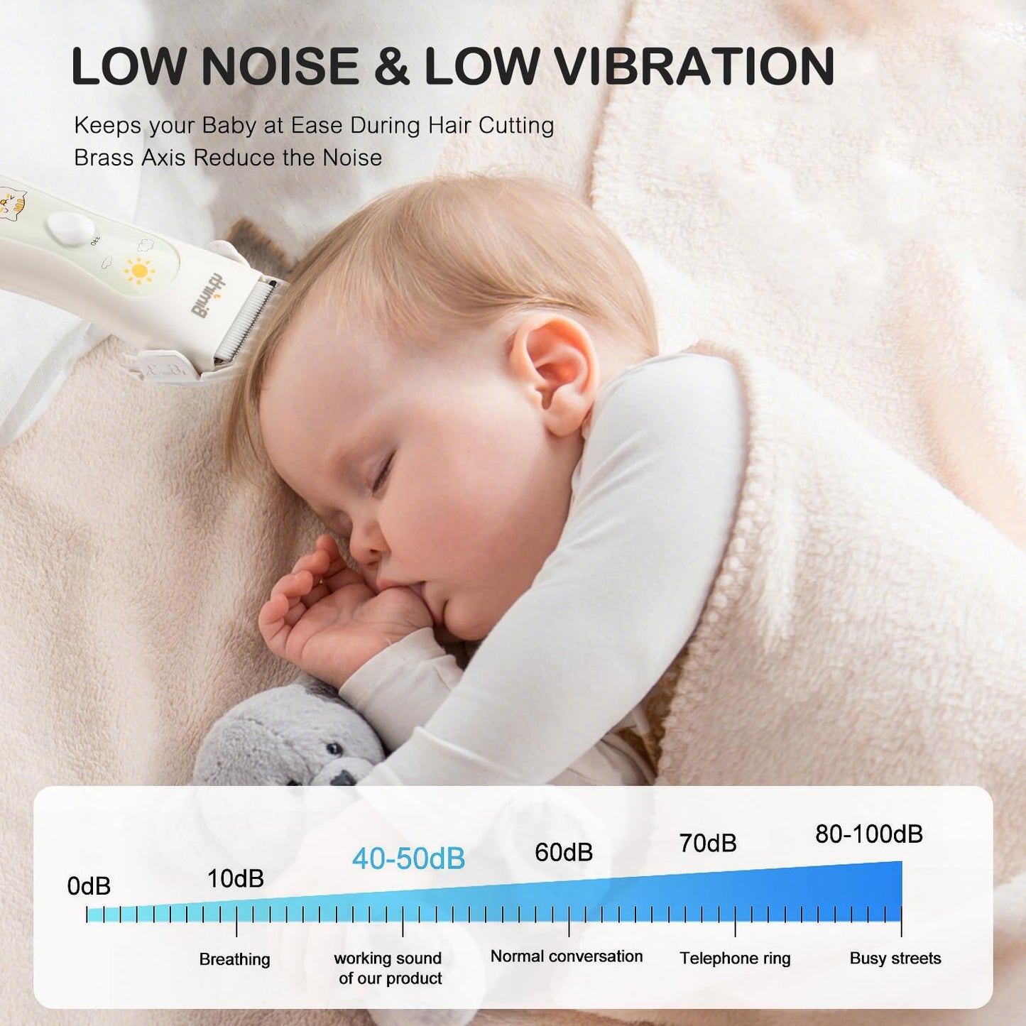 Bimirth Baby Hair Clipper - Hair Trimmer for Kids and Toddlers - Waterproof, Rechargeable, Cordless Hair Cutting Machine for Children (with Bag)