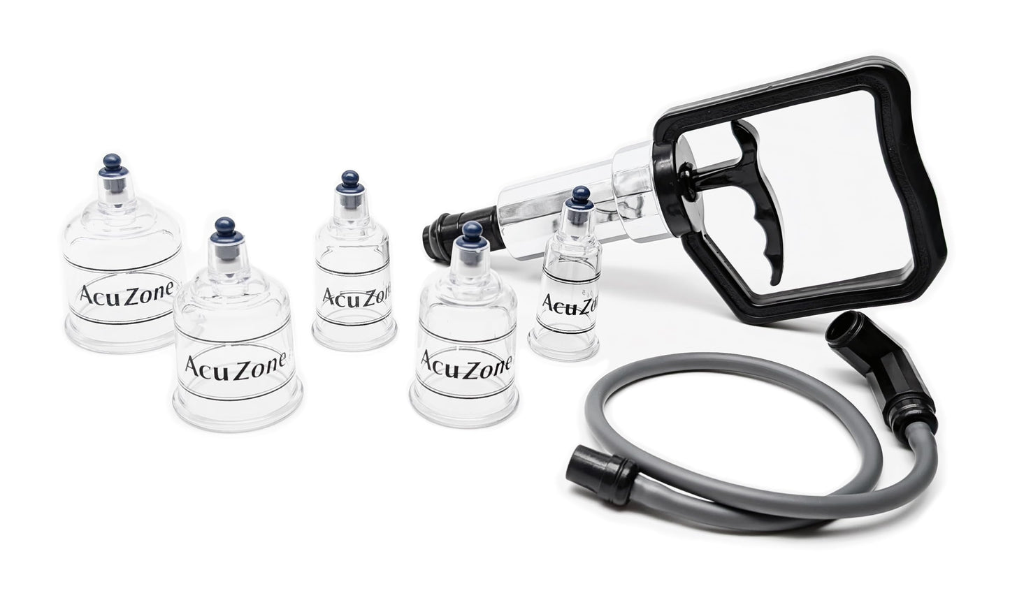 AcuZone Premium 19 Pcs Plastic Cupping Set with Extension Tube