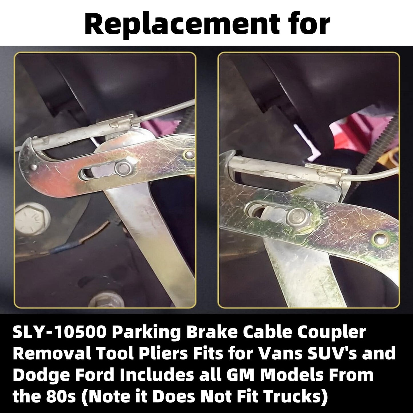 SLY-10500 14Inch Parking Brake Cable Coupler Removal Tool Pliers Fits for Vans SUV Dodge Ford GM Models Includes All Since The 80s (Not Fit Truckss)