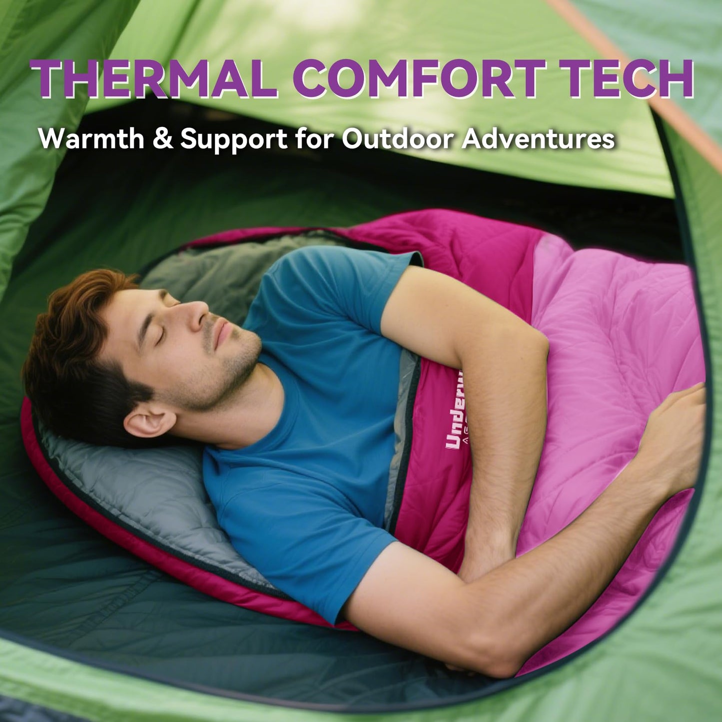 Camping Sleeping Bags for Adults Kids - Lightweight Sleeping Bag for Camping, Compact Backpacking Gear for Boys, Girls, Youths, Teens, Hiking Outdoor Travel Essentials for Warm & Cold Weather