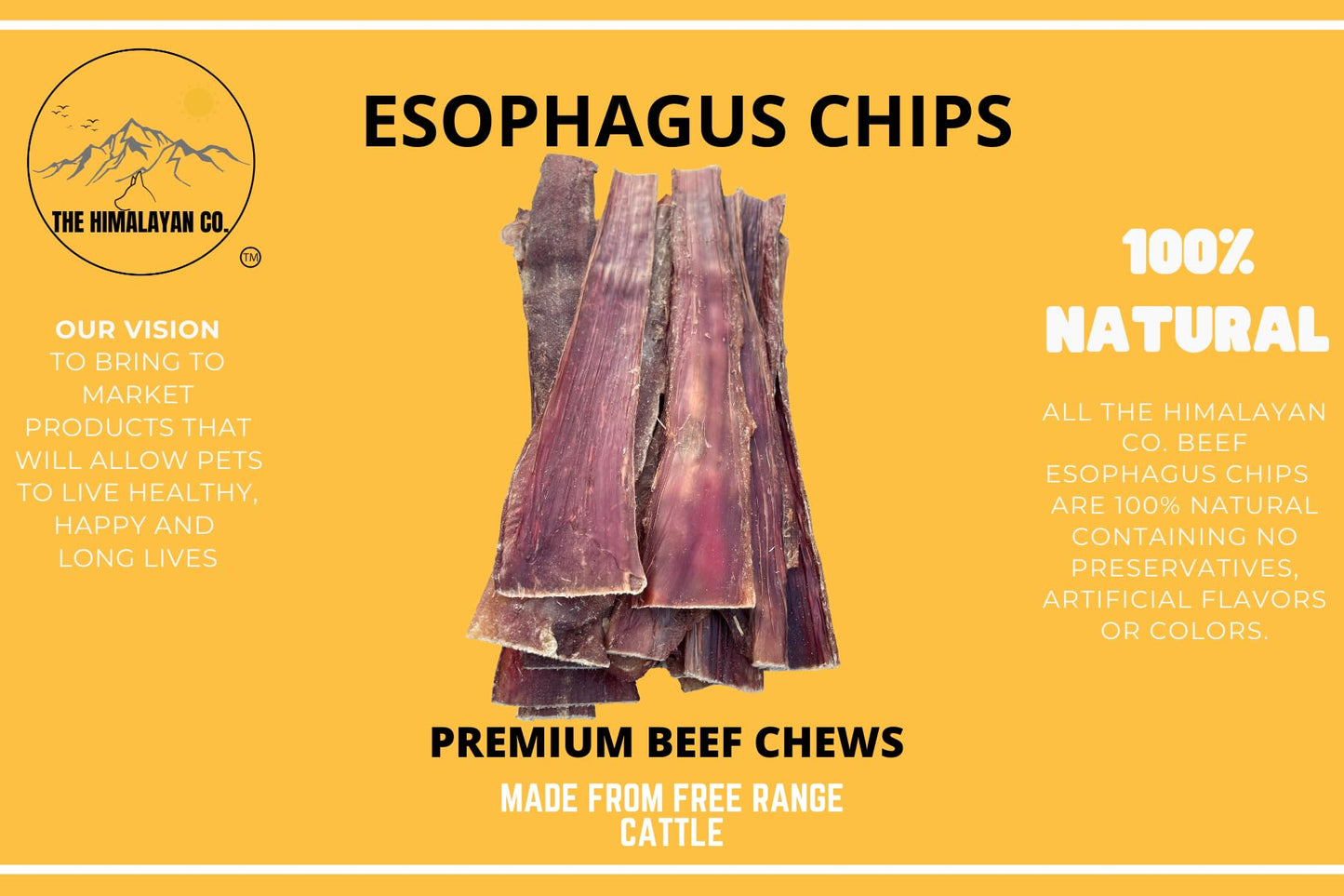 Beef Esophagus Chips for Dogs - Beef Jerky Dog CHEW Treats - (6 INCH 35 Pack Approx. 448 Grams) - Single Ingredient - 100% Natural - Rich in GLUCOSAMINE and CHONDROITIN