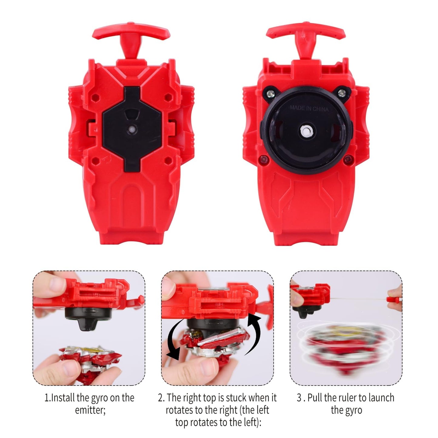 AIBREAY Battling Top Burst Gyro Toy Set 12 Spinning Tops 3 Launchers 1 Grip Toy Combat Battling Game with Portable Storage Box Gift for Kids Children Boys and Girl Ages 6+