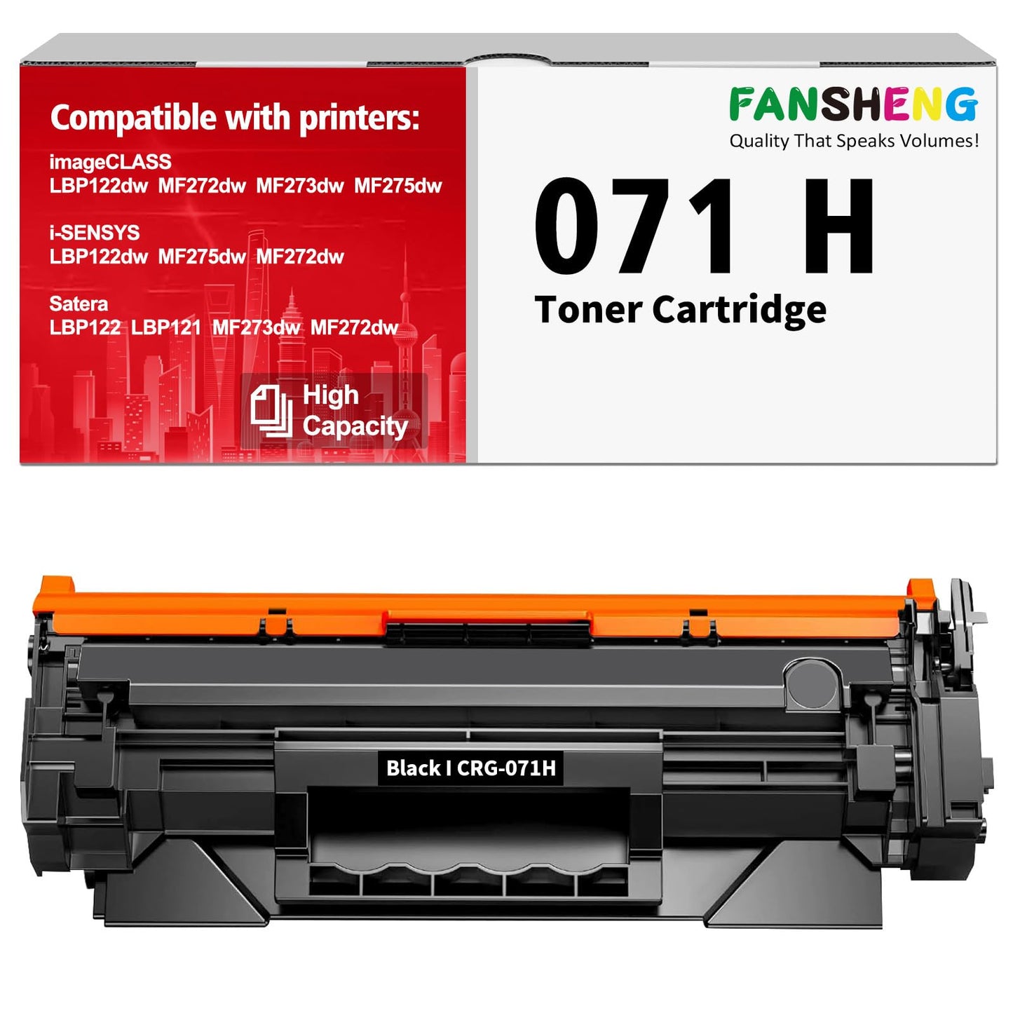 High-Capacity 071H Toner Cartridge (2500 Pages) - Replacement for 071/071H - Replacement with Image Class LBP121/LBP122/LBP122dw & MF270/MF272/MF273/MF275 Series Printers