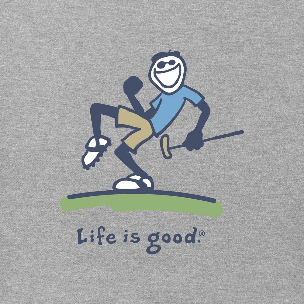 Life is Good. Mens Crusher Tee Pump Putt Jake, Heather Gray, Heather Gray, Large
