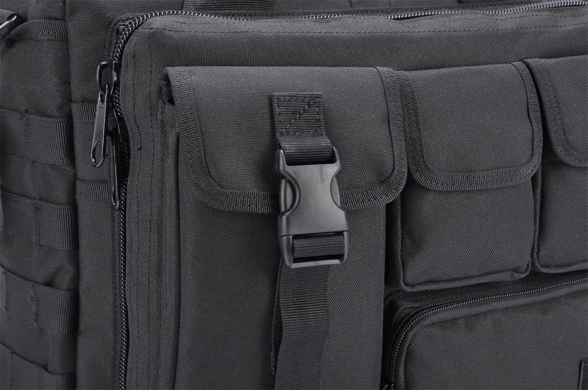 xjmbyoo Tactical Briefcase, tactical computer bag 14.1"" 15.6 In Men's Military Laptop Messenger Multifunction Briefcase for Men, Black-15.6 Inch