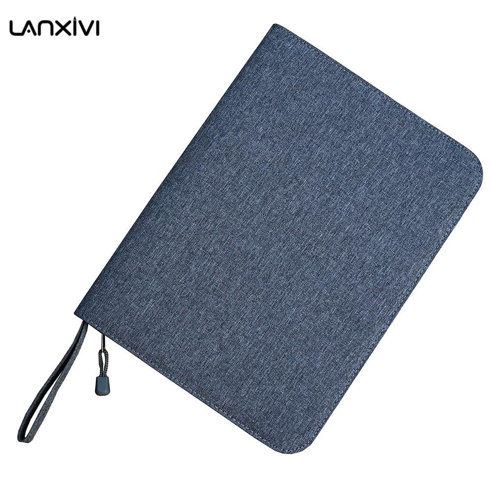 Lanxivi 48 Fountain Pen Case Gray Organizer Bag, Waterproof Canvas Pen Display Holder with YKK zipper