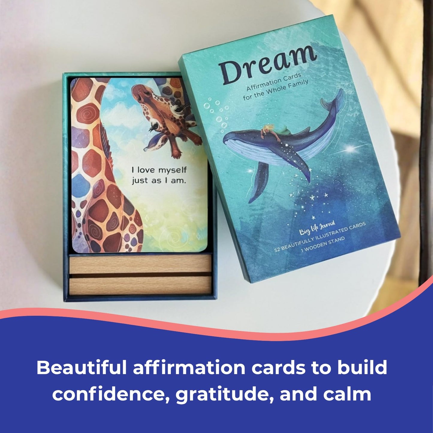 Big Life Journal Dream Affirmation Cards for Kids – 52 Illustrated Positive Message for Kids & Teens with Display Stand – Inspire Gratitude, Confidence & Joy – Gift for Teachers, Family & Friends