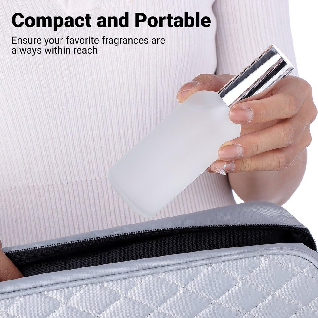 Toyosport 20 Pcs 100 ml/3.4 oz Frosted Glass Spray Bottles, Empty Perfume Atomizer, Reusable Cosmetic Small Glass Container, Refillable Spray Mister