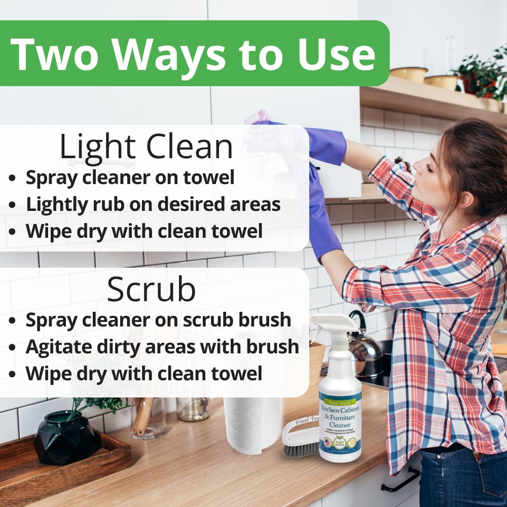 Kitchen Cabinet Cleaner - Plant Based Cleaner Solution for Cabinet Finishes, Safe for Daily Use, No Residue, Eco-Friendly - 950ml by Final Touch