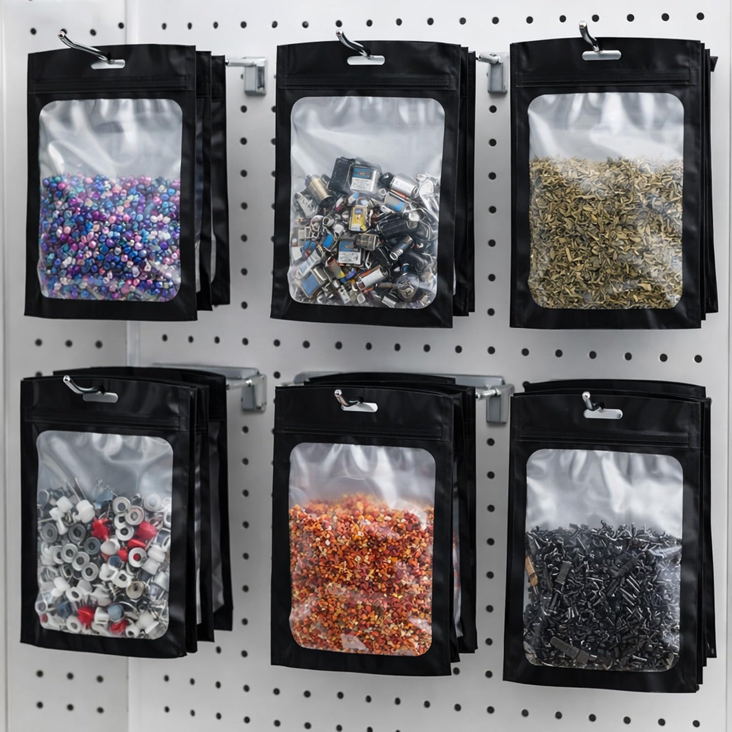 150-pack 10 x 14 in Mylar Bags with Clear Window 1 Gallon Large Resealable Foil Pouches for Food Storage Smell Proof Edible Packaging Bag for Jewelry Small Business Shipping Bags, Matte black