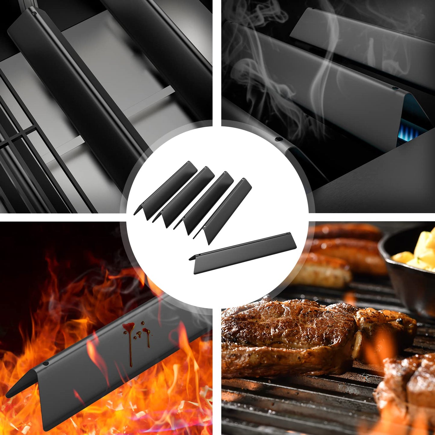 7636 Flavorizer Bar for Weber Spirit 300 Series E/S 310,E/S 320,E/S 330 Grill(with Front Control Knob),5 Pack