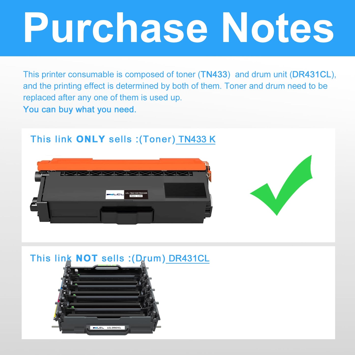 LCL Compatible Toner Cartridge Replacement for Brother TN-431 TN-433 TN431 TN433 TN433BK TN-433BK 4500Pages(2-PK Black)for DCP-L8410CDW MFC-L8690CDW MFC-L8610CDW MFC-L8900CDW HL-L8360CDWT MFC-L9570CDW