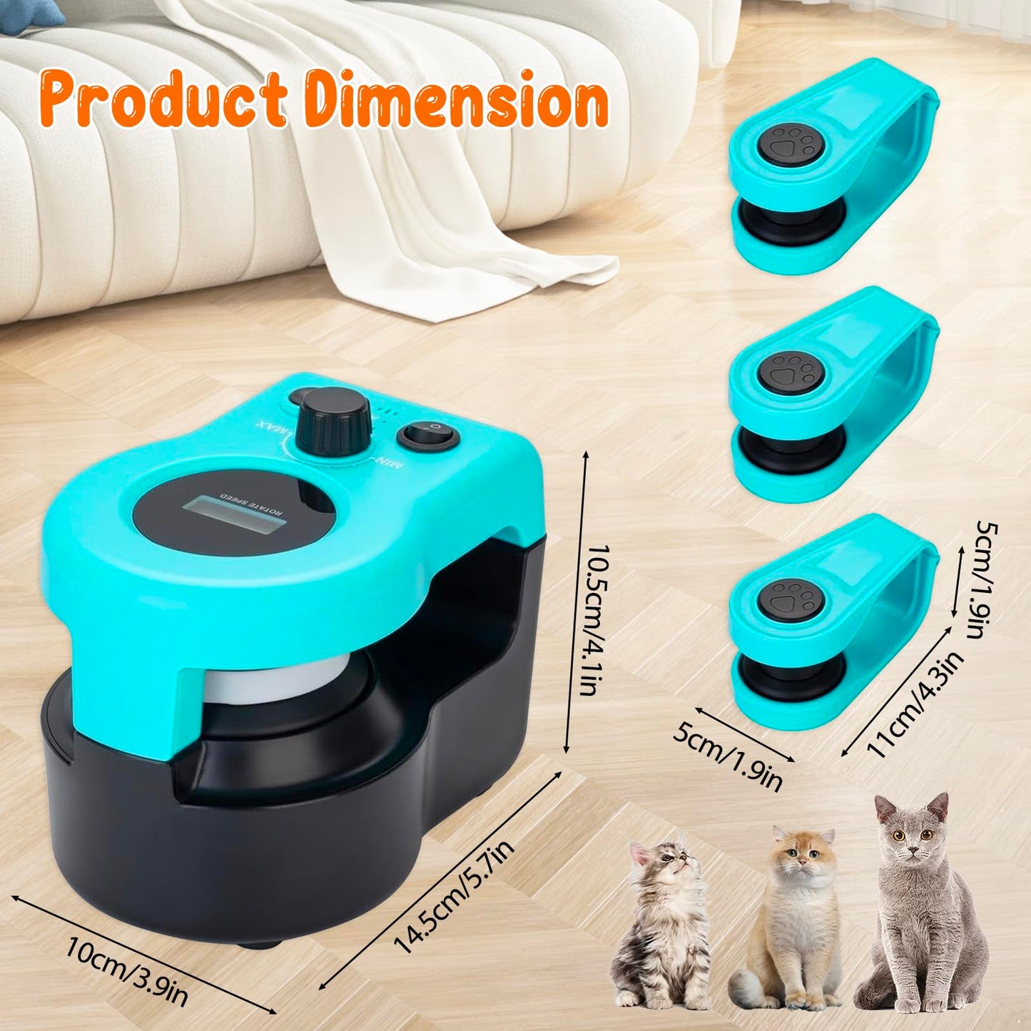 Homegroove Interactive Cat Toys for Indoor Cats, Auto/Remote Control DIY Cat Mouse Hunting Treadmill, Adjustable Speed Cat Chase Toy for Fitness, Playtime & Energy Release (Blue)