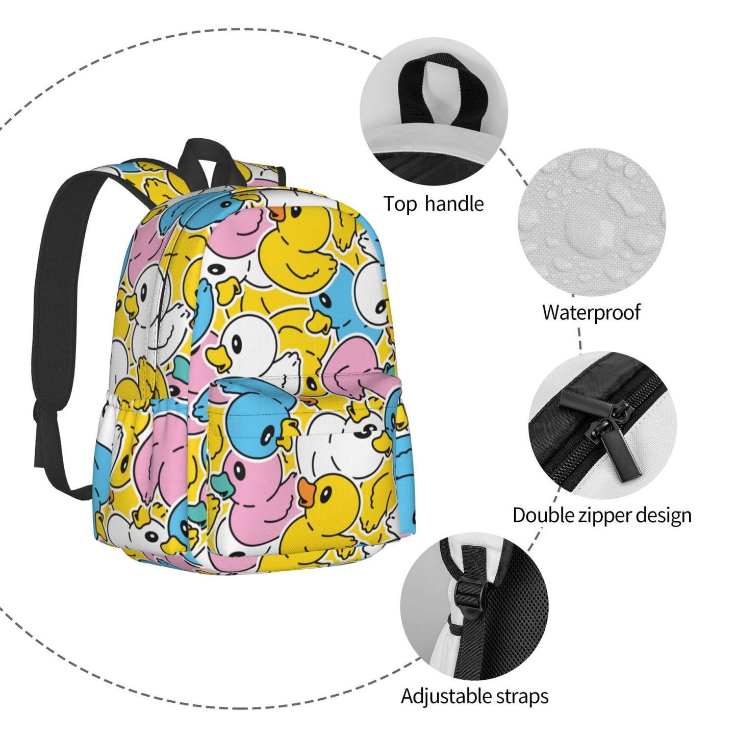 Jbofyee Backpack For Men Women, Duck #04, One Size, Daypack Backpacks