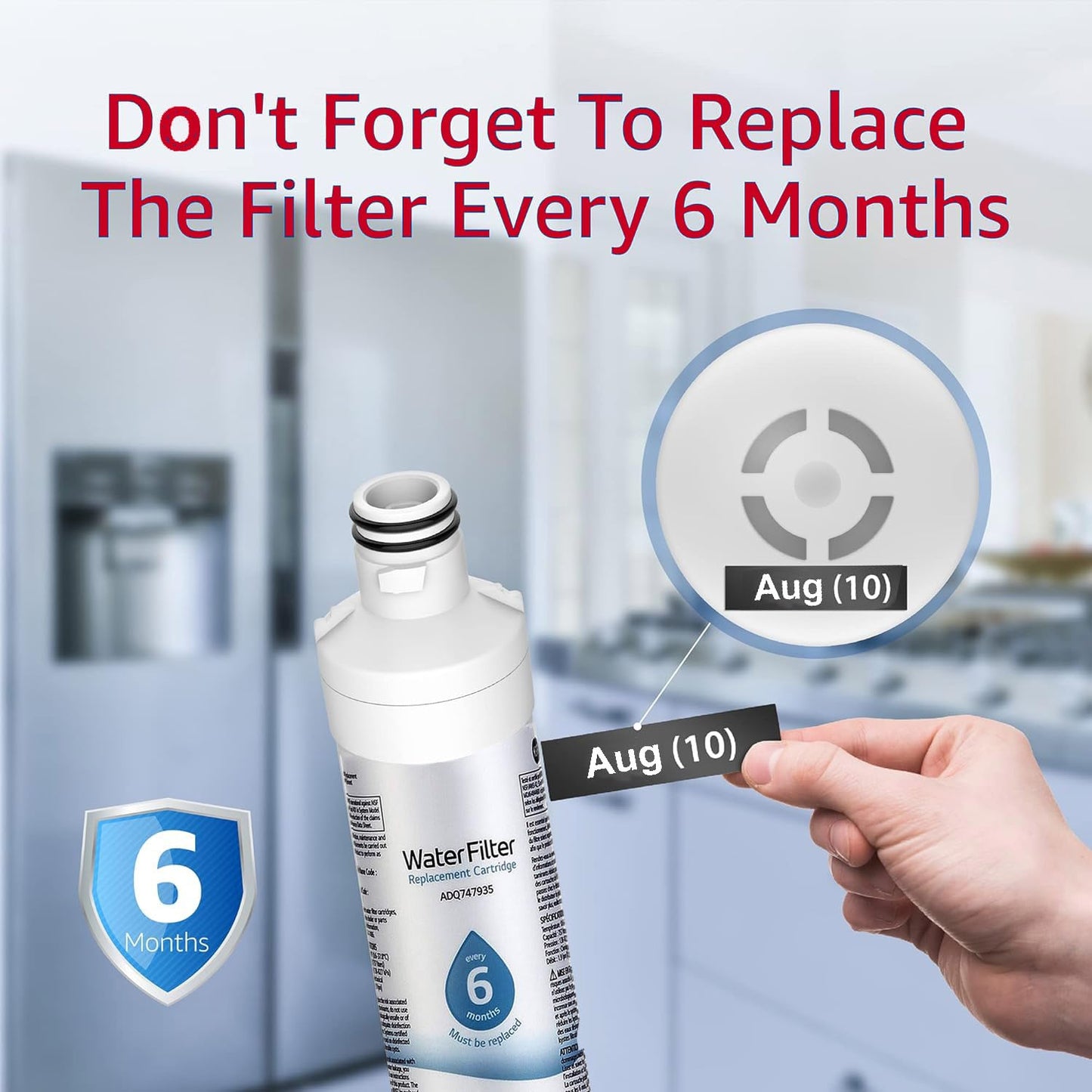 3-Pack Refrigerator Water Filter Replacement, LT1000P, 6-Month/200-Gallon Capacity