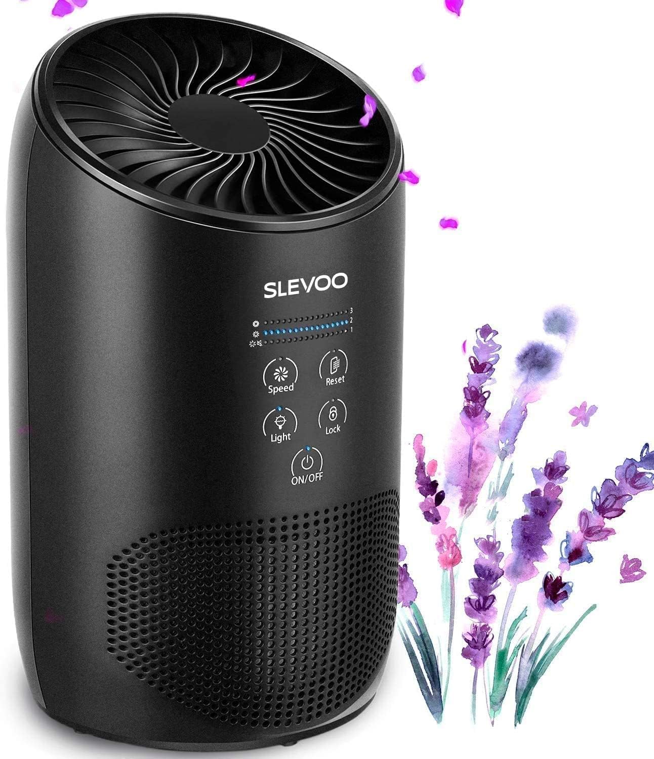 Air Purifiers for Home Pets Smokers in Bedroom, H13 True HEPA Filter Air Cleaner with Fragrance Sponge, Lock Set, 100% Ozone Free, Effectively Clean 99.97% of Airborne Particles, Smoke, Pet Dander