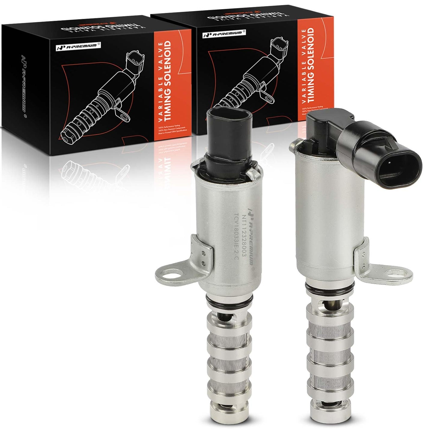 A-Premium 2-PC Intake & Exhaust Engine Variable Valve Timing (VVT) Solenoid Compatible with Hyundai Elantra Coupe, GT, Sonata, Tucson, Veloster, Kona & Kia Soul, Optima, Forte Koup, Seltos, Forte5