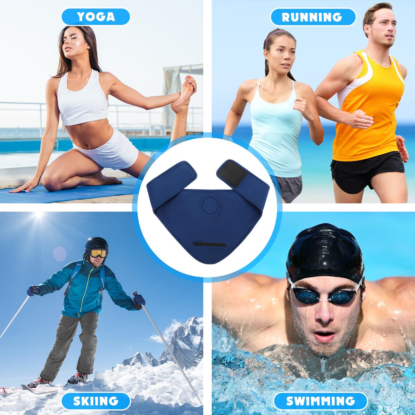 Liitrsh 2 Pcs Ostomy Bag Covers Colostomy Supplies Ostomy Wrap for Men Women Sport Swimming Showering(Large,Black, Dark Blue)