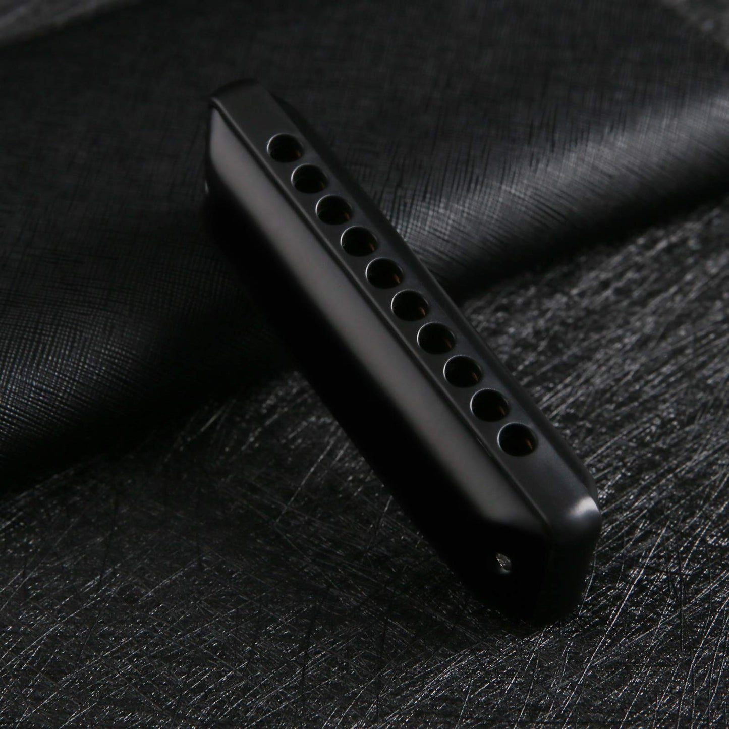 JDR Harmonica Key of C Ninja, Blues Mini Harp 10 Holes 20 Tones Musical with Protective Case for Adults Beginners Professional Musician Folk Rock Jazz Standard Diatonic Mouth Organ Gift Black
