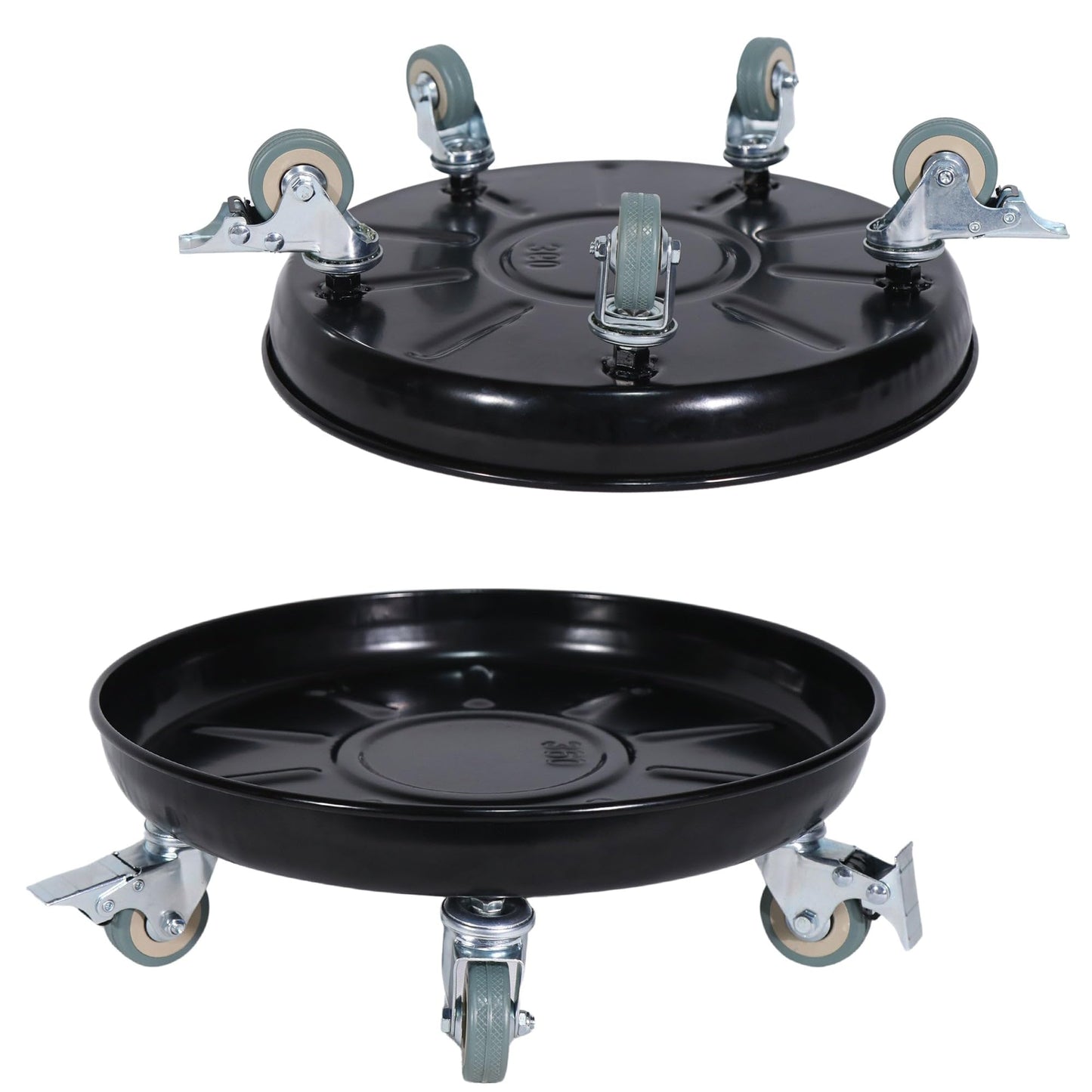 fairiland CaddyPro 14" 2-Pack Metal Plant Caddy with Wheels Heavy Duty – Rolling Plant Stand with Rubber Coated Casters & Pedal Brakes, Reinforced M10 Welding, Indoor Outdoor Pot Dolly