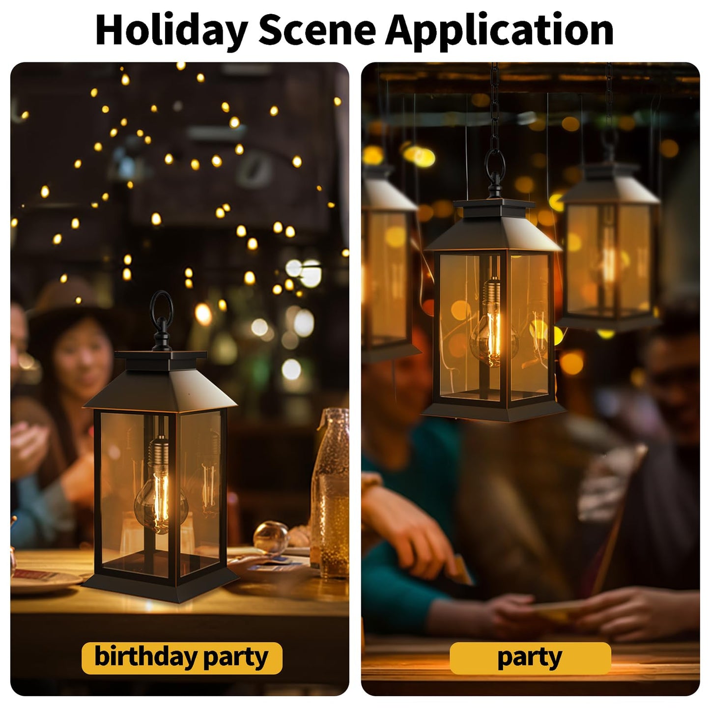 AYTPU 2 Pack Hanging Solar Lanterns Glass Solar Lights Outdoor Waterproof Upgraded Solar and AAA Battery Powered, for Outside Porch, Patio and Indoor Tables, Mantelpiece