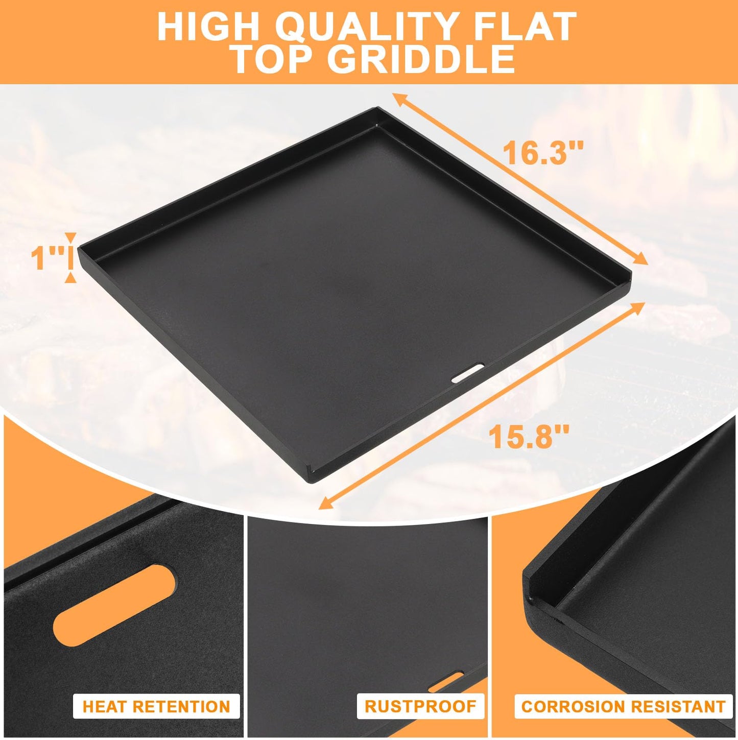 PETKAO 7672 Flat Top Griddle for Weber Crafted Grill Genesis II 300/400 Series, Genesis S/E-325S SX-325S EX-325S Replacement Parts, Crafted Griddle Accessories for Weber Spirit/Smokefire EX6 EX4 Grill