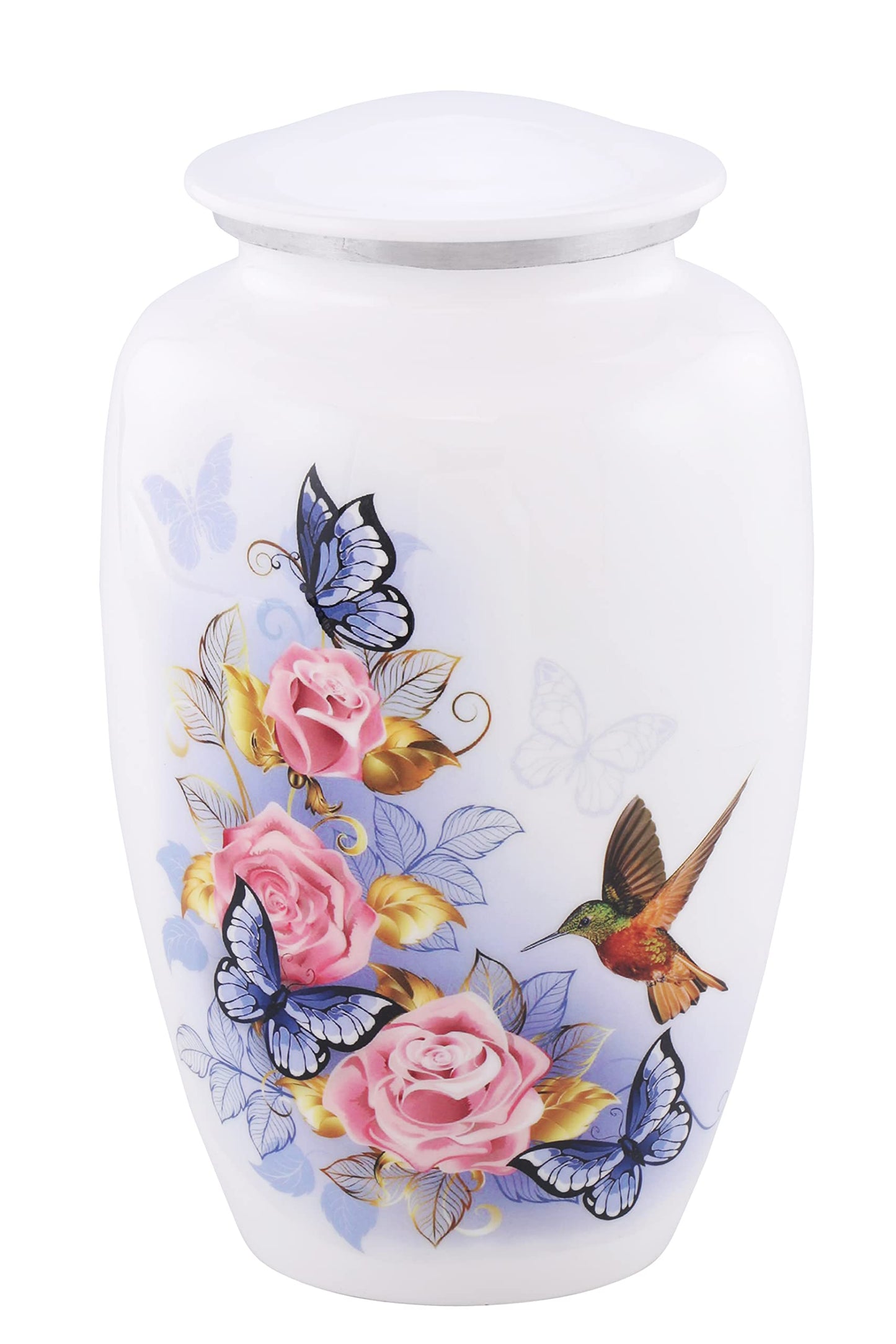 Butterfly Humming Bird Adult Cremation Urns for Human Ashes - Decorative Urn,ERN for Human Ashes Female & Male,Urns for Ashes Men & Women,Funeral Urn (Butterfly Humming Bird, Adult)
