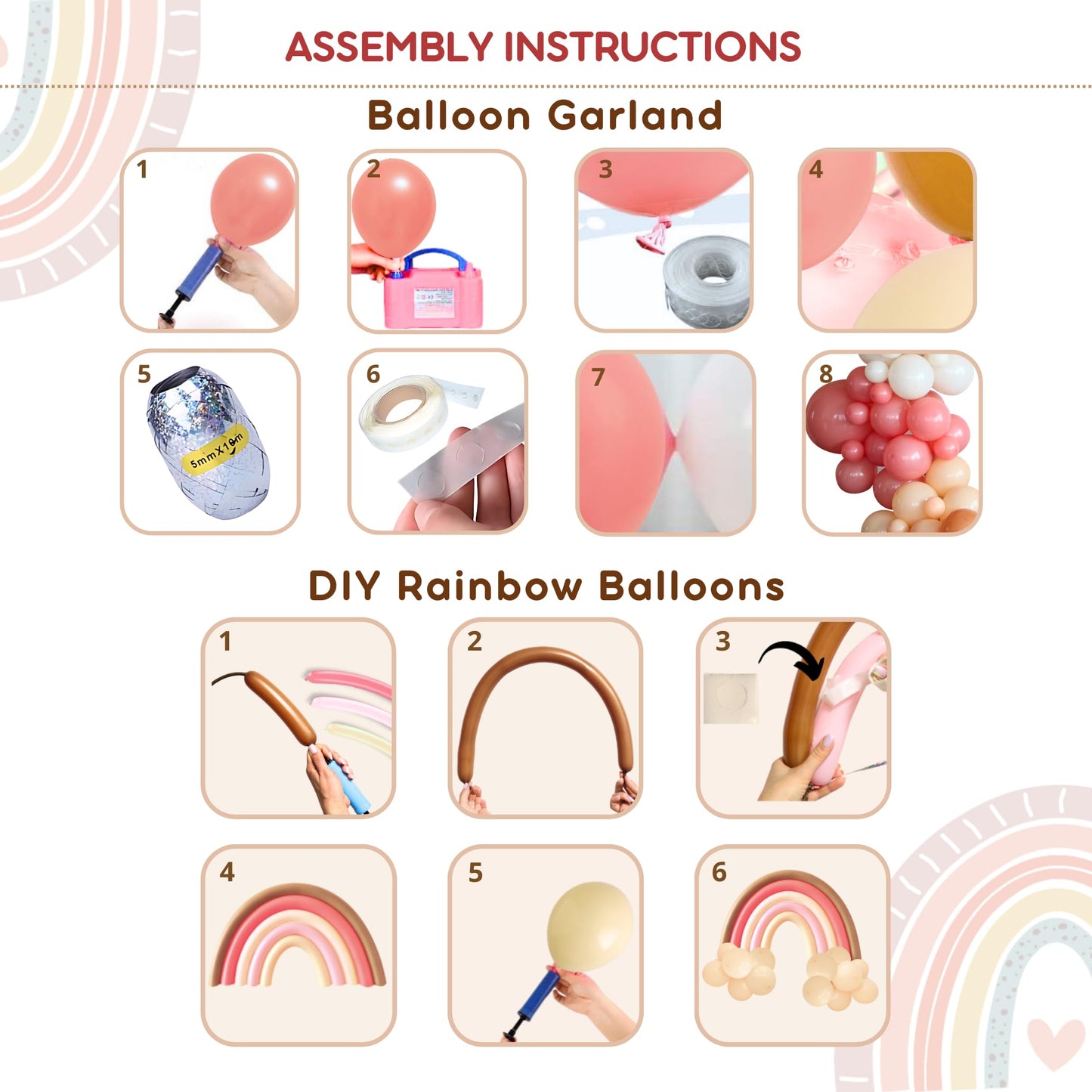 408 PC Boho Baby Shower Decorations for Girl - Backdrop, Balloon Arch Garland, Plates, Napkins, Straws, Sash, Cake Toppers, Guestbook, Confetti, Favor Stickers - Rainbow Baby Shower Decorations